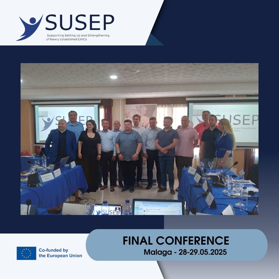 Foto di gruppo della conferenza finale SUSEP a Malaga, 28 e 29 maggio 2025